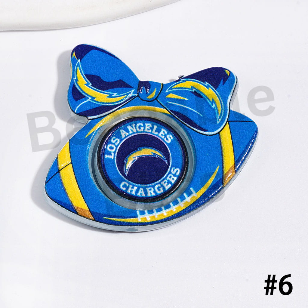 Large Size | American Football Team Collection Set Acrylic Beads, Flat Round Piece & Hollowed Football Frame with Bowtie
