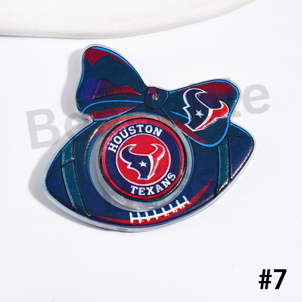 Large Size | American Football Team Collection Set Acrylic Beads, Flat Round Piece & Hollowed Football Frame with Bowtie