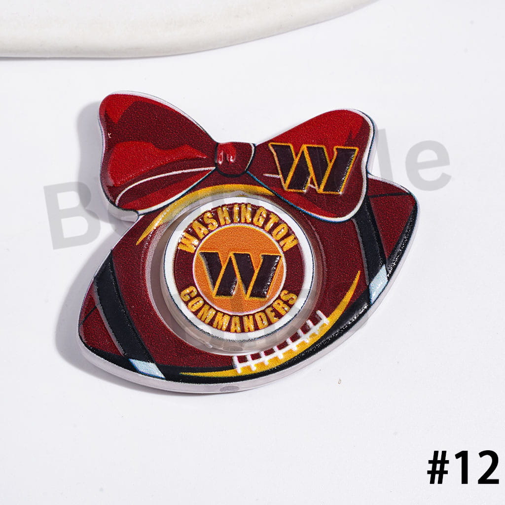 Large Size | American Football Team Collection Set Acrylic Beads, Flat Round Piece & Hollowed Football Frame with Bowtie