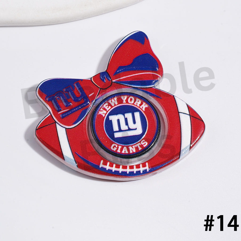 Large Size | American Football Team Collection Set Acrylic Beads, Flat Round Piece & Hollowed Football Frame with Bowtie
