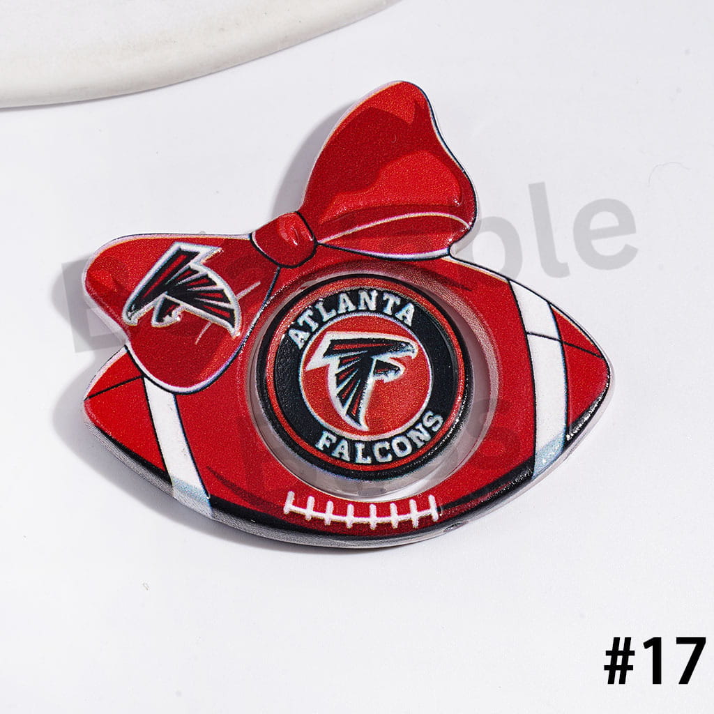 Large Size | American Football Team Collection Set Acrylic Beads, Flat Round Piece & Hollowed Football Frame with Bowtie