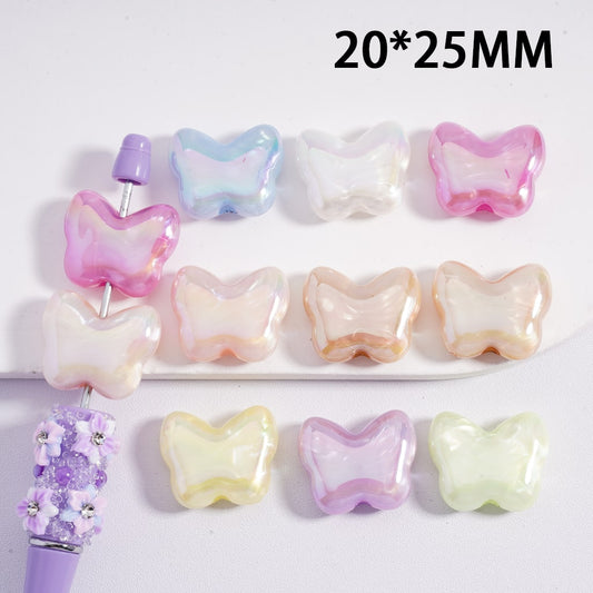 Acrylic Beads UV Coating Cute Butterfly Multi-Color 20*25MM (Single Color is available for 200pcs(whole bag) Only)