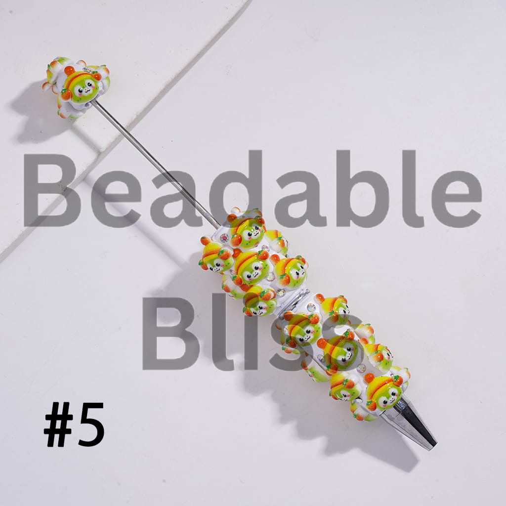 Beadable Clay Pens with Classic Animal Family Series and AB Rhinestones