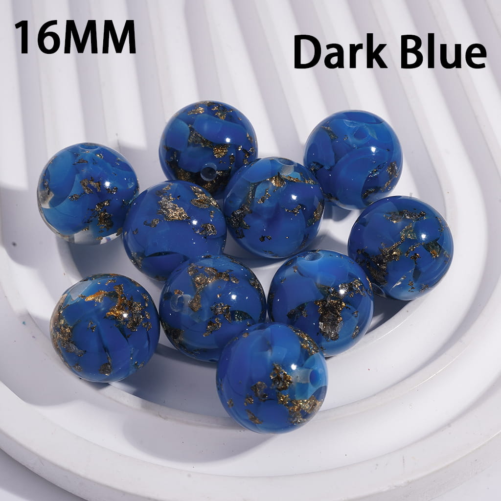 Acrylic Beads for Bracelets with Gold Foil Paper & Crescent Shape Broken Shell Flakes in Cat Eye Style, 16MM, Multi-Color