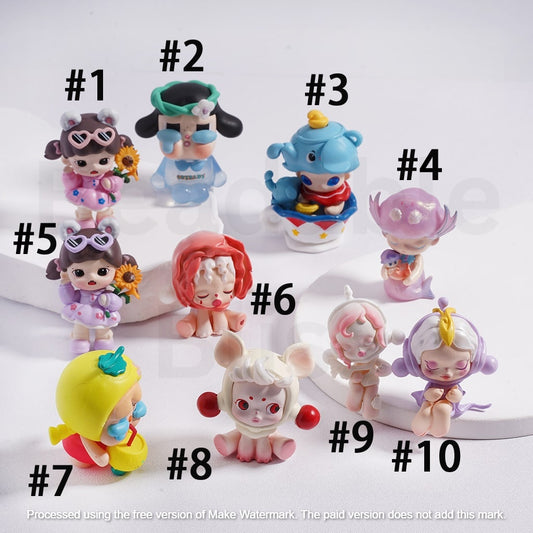 Cute Blind Box Skullpand Candy Monste Tow Series Pop Mar Figures Jewelry Accessories (No Hole)