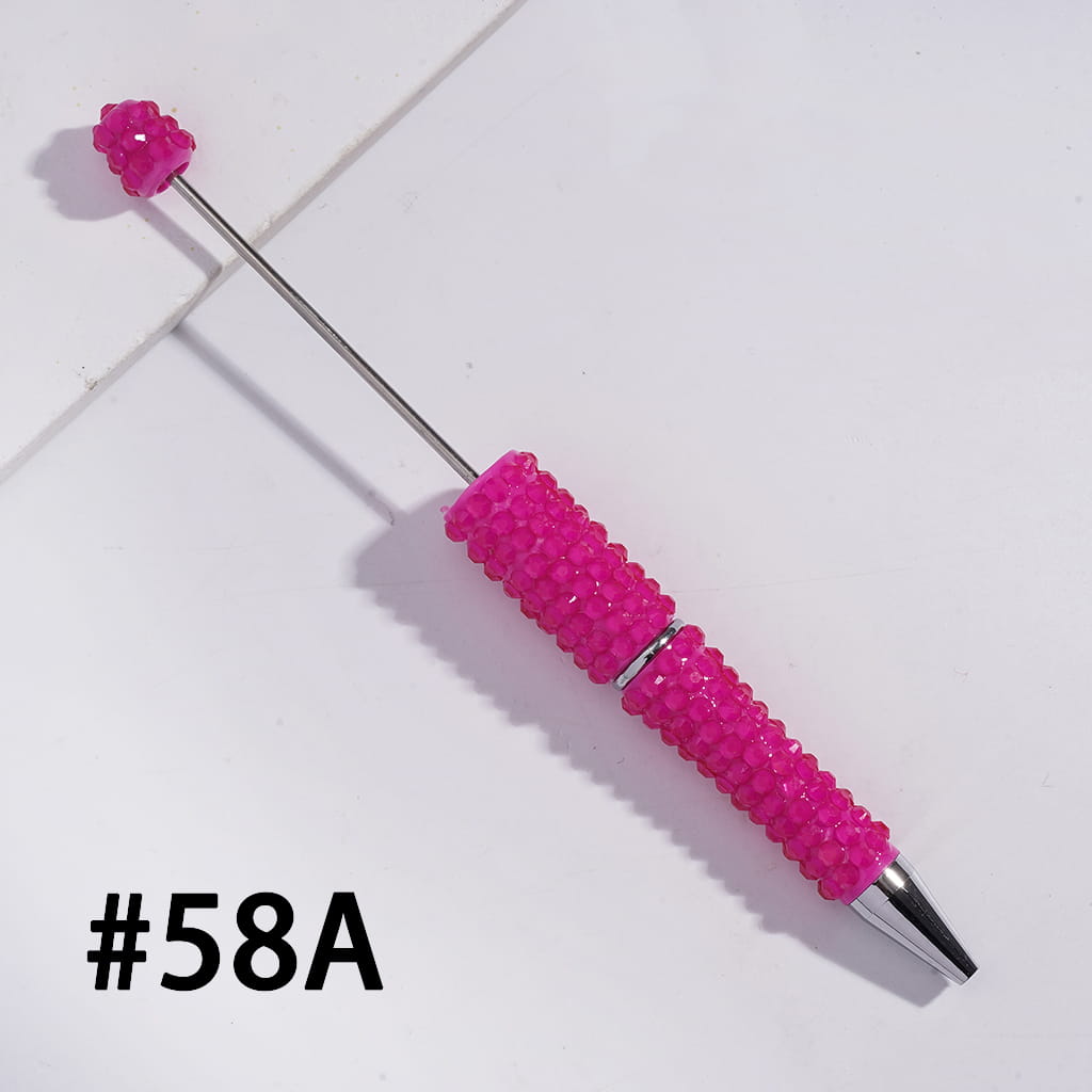 Beadable Pens with Luminous Bling Bling Jelly Rhinestones Covered the Entire Pen, Multi-Color