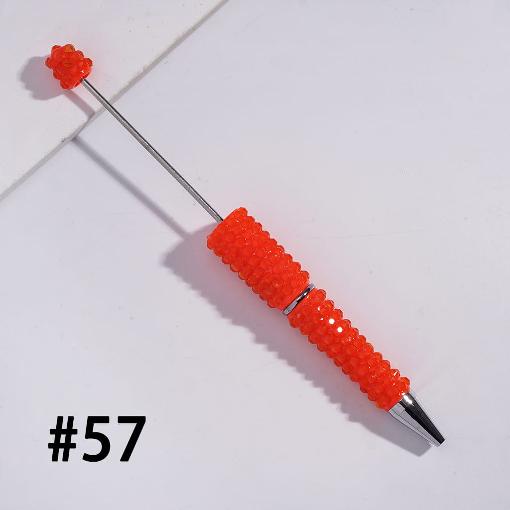 Beadable Pens with Luminous Bling Bling Jelly Rhinestones Covered the Entire Pen, Multi-Color