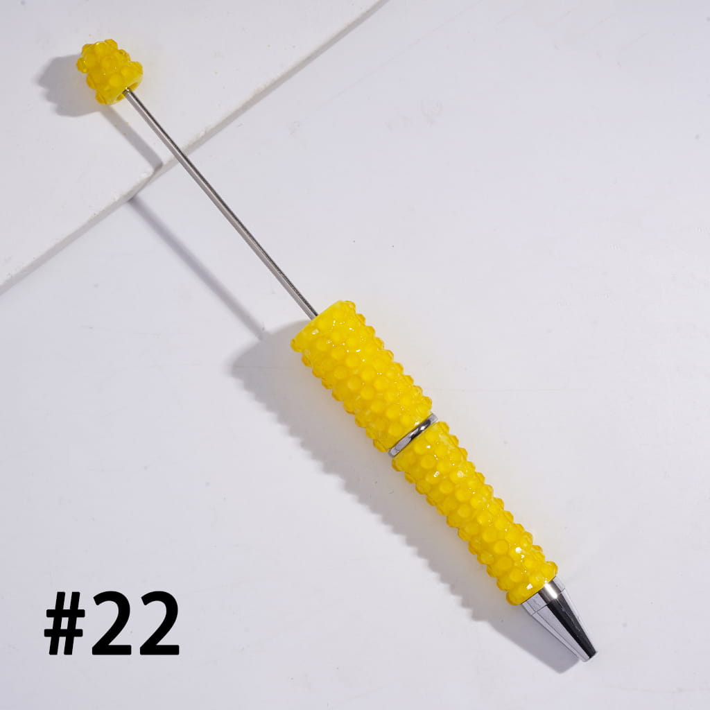Beadable Pens with Luminous Bling Bling Jelly Rhinestones Covered the Entire Pen, Multi-Color