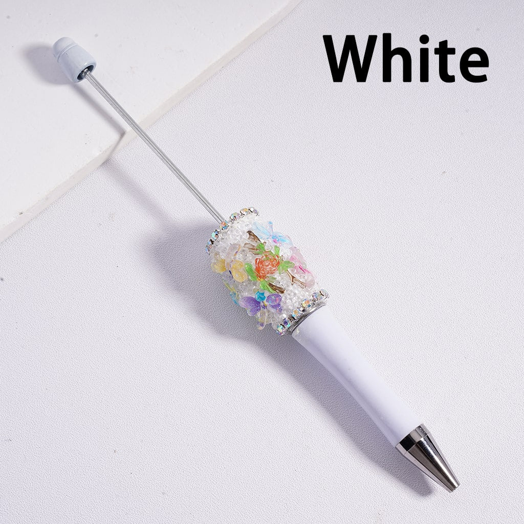 Beadable Clay Pen Luminous with AB Rhinestone Chains Clear Sugar Cute Dragonfly Flowers