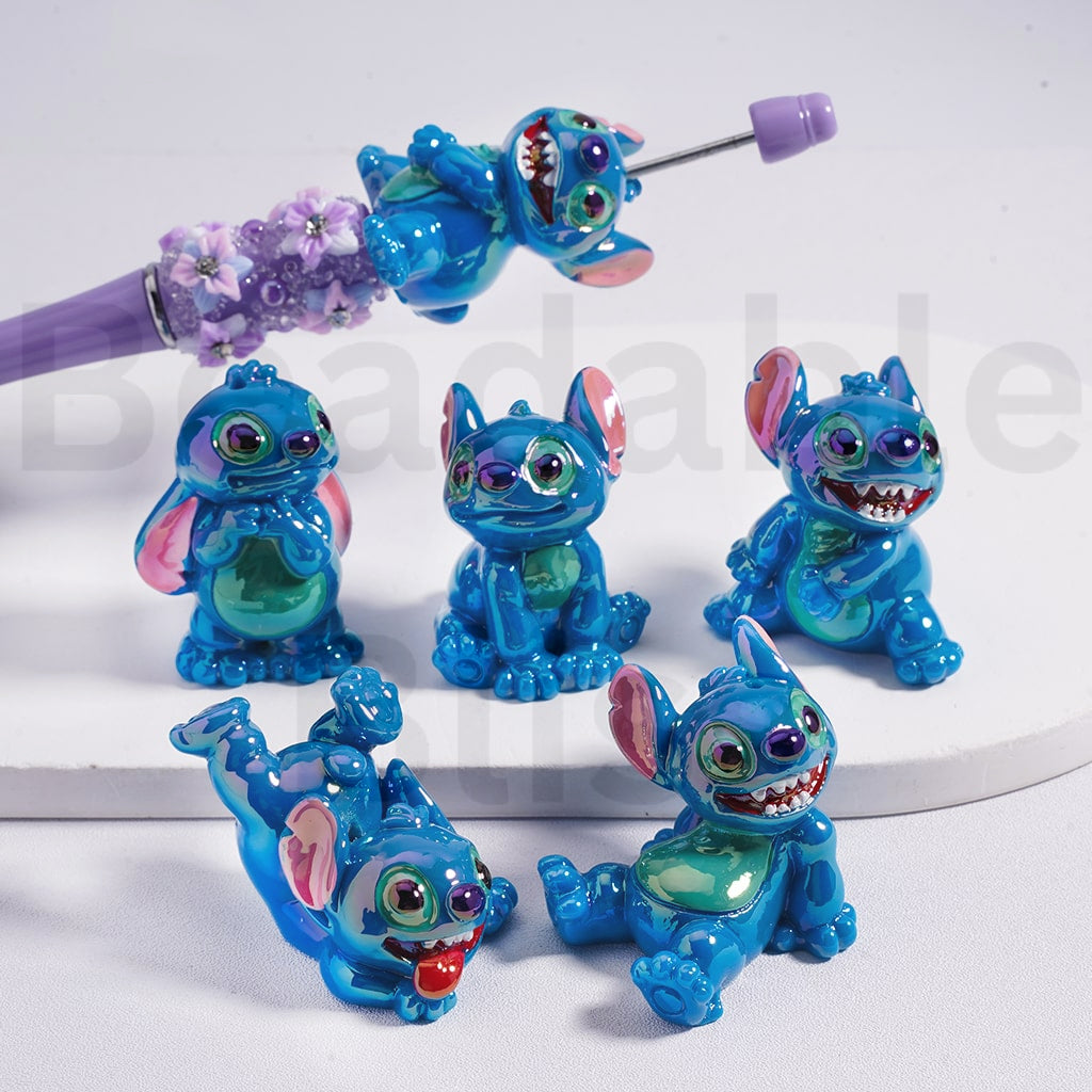 Acrylic Beads UV Coating Cute Stitc in Different Gestures, Random Mix