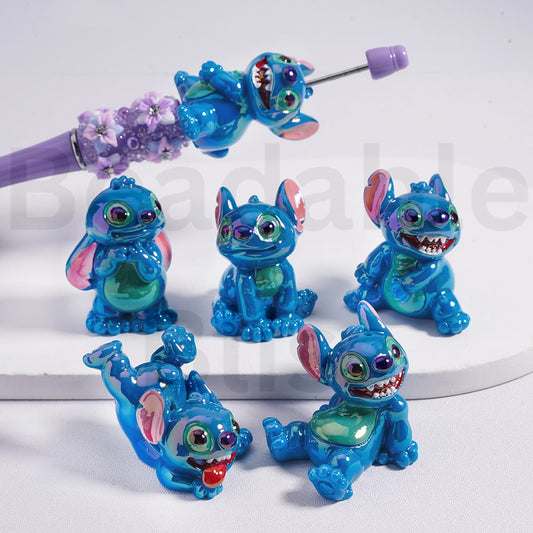 Acrylic Beads UV Coating Cute Stitc in Different Gestures, Random Mix