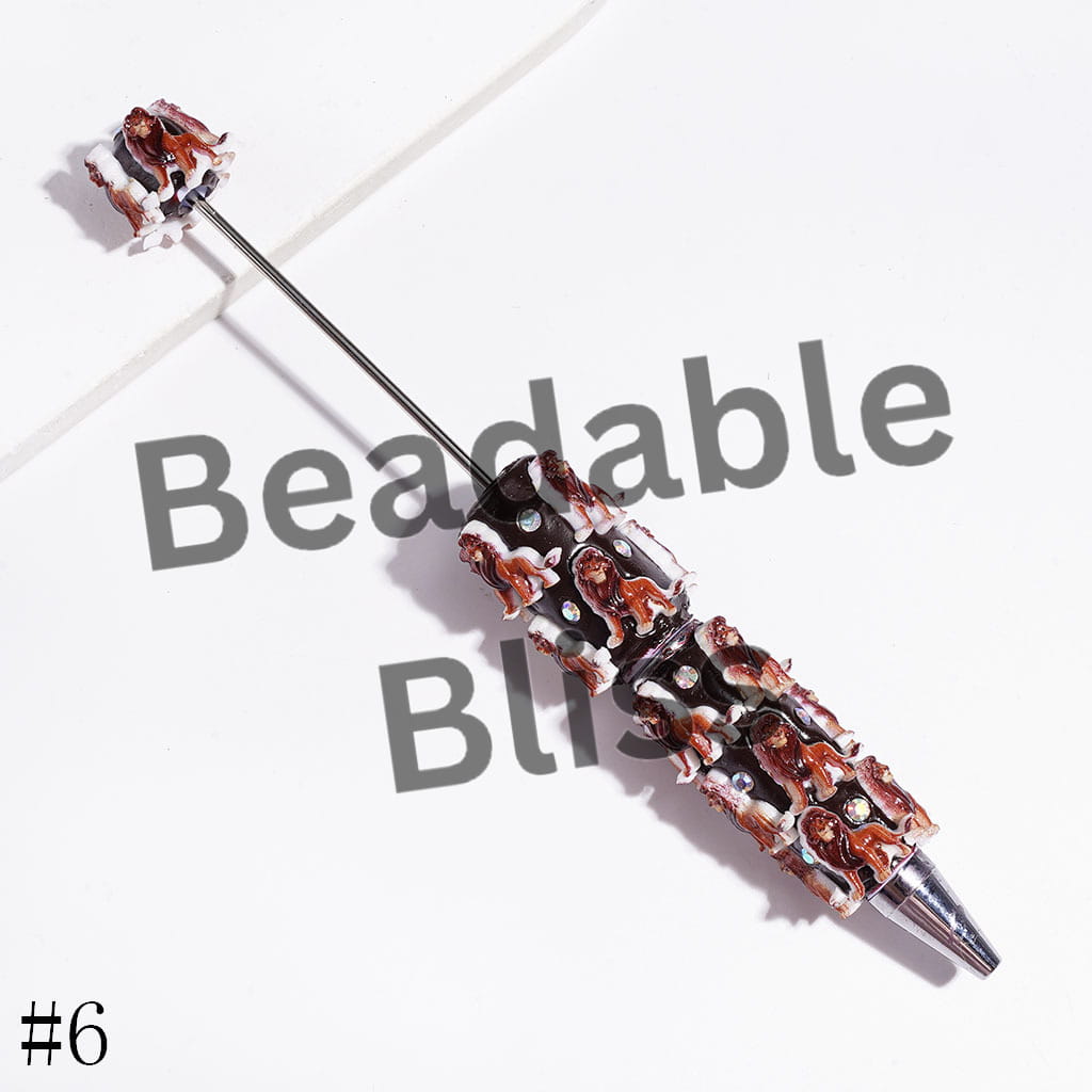 Lion Leader Character Series and AB Rhinestones Beadable Clay Pens