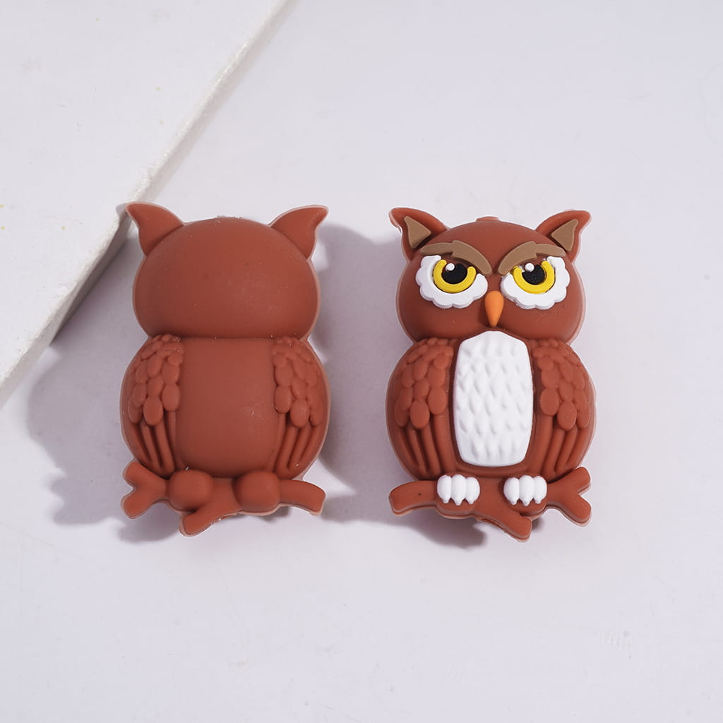 Silicone Focal Beads 3D Vivid Animals Bird Theme, Various Types