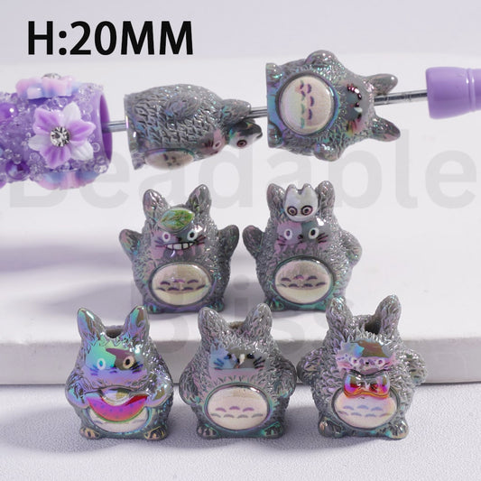 Acrylic Beads UV Coating Mini Totor Japan Anime 20MM Height, Random Mix