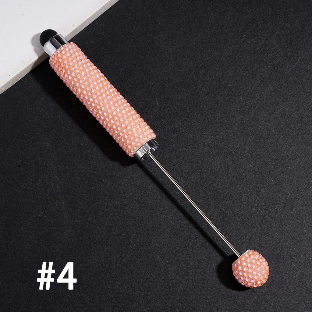 Beadable Clay Stylus Pens with UV Coated Sparkling Rhinestones Covering the Entire Pen, Multi-Color