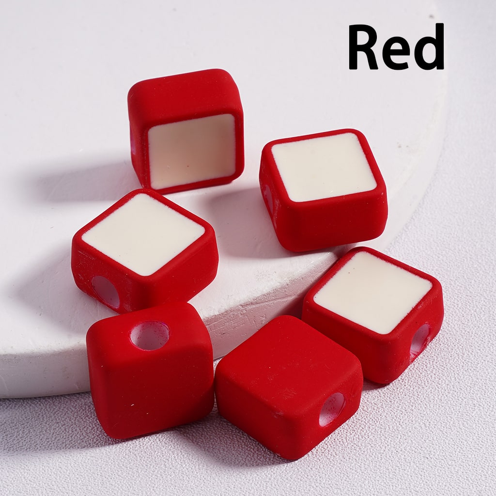 Acrylic Beads Mini Cute Square, Light Colors & Dark Colors, 13*13MM (Single Color is available for 200pcs(Whole Bag)Only)