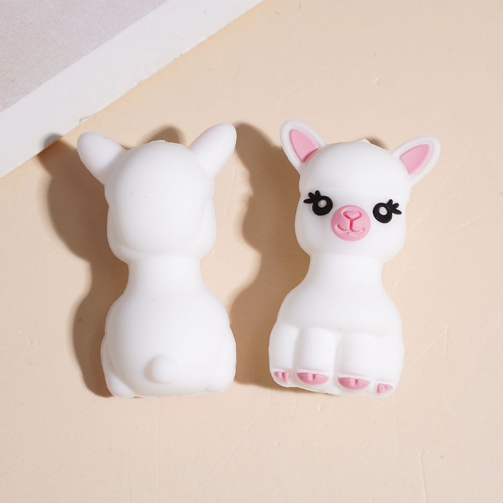 Silicone Focal Beads 3D Cute Animals Series, Dairy Cattle Alpaca Capybara