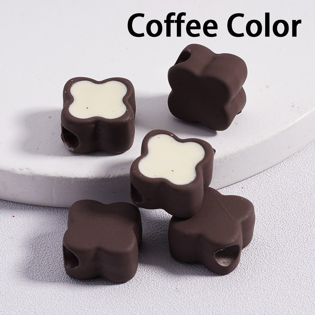 Acrylic Beads Mini Cute Four Leaf Clover , Light Colors & Dark Colors, 12*12MM (Single Color is available for 200pcs(Whole Bag)Only)