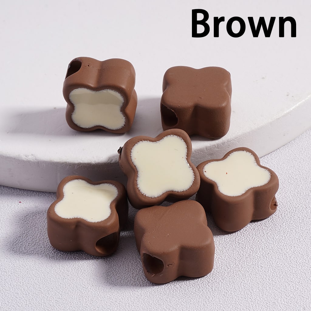 Acrylic Beads Mini Cute Four Leaf Clover , Light Colors & Dark Colors, 12*12MM (Single Color is available for 200pcs(Whole Bag)Only)