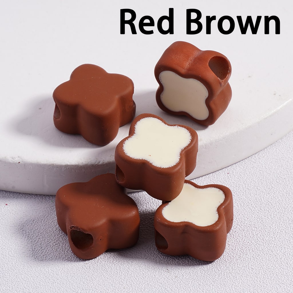 Acrylic Beads Mini Cute Four Leaf Clover , Light Colors & Dark Colors, 12*12MM (Single Color is available for 200pcs(Whole Bag)Only)