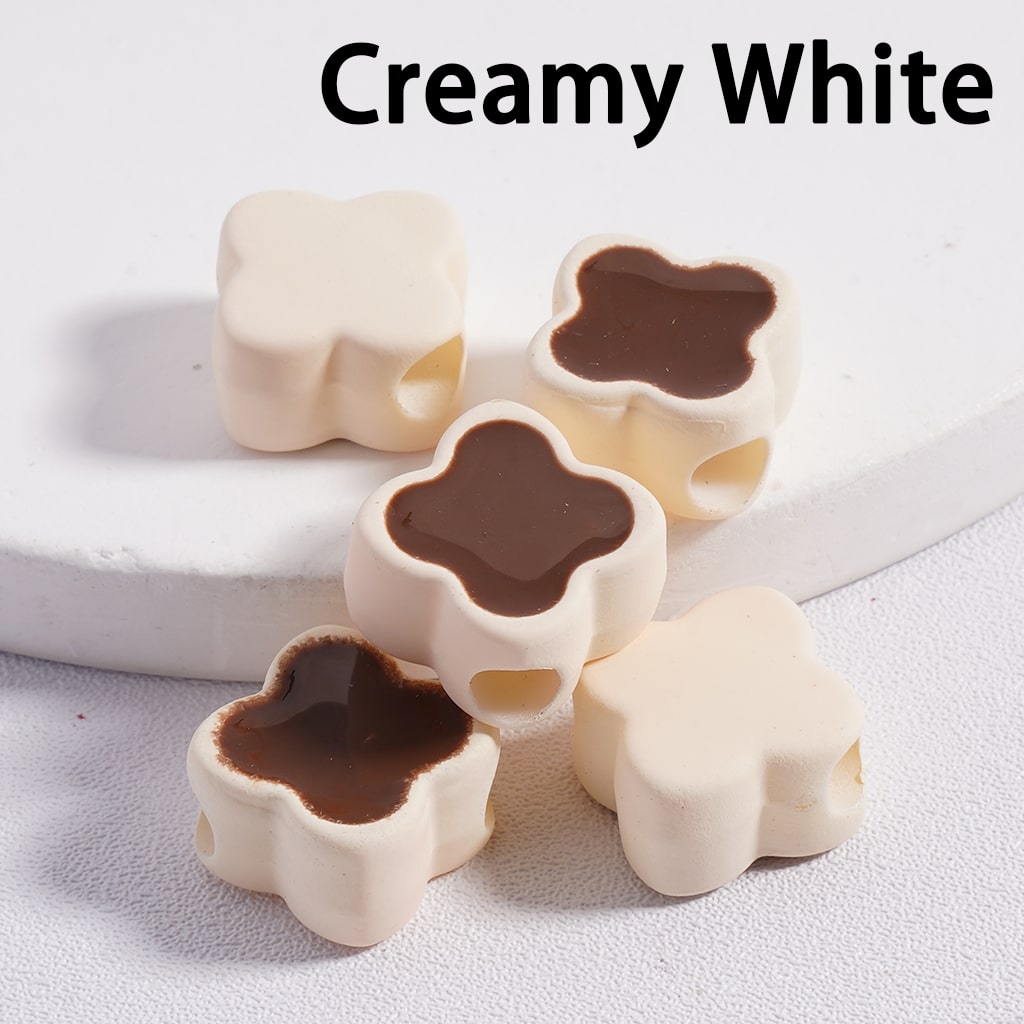 Acrylic Beads Mini Cute Four Leaf Clover , Light Colors & Dark Colors, 12*12MM (Single Color is available for 200pcs(Whole Bag)Only)