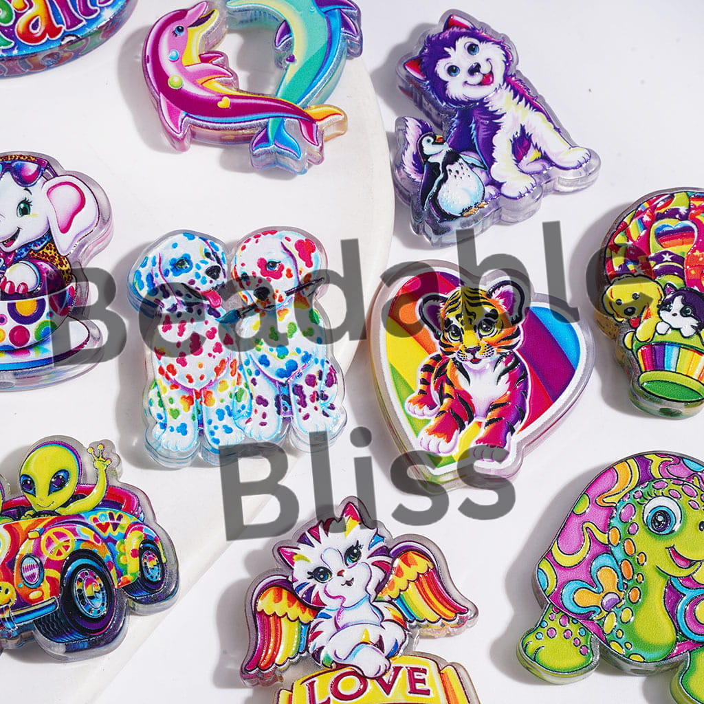 Acrylic Beads and Pendants Brightly Colored Animal Theme, Semi-Clear, Random Mix