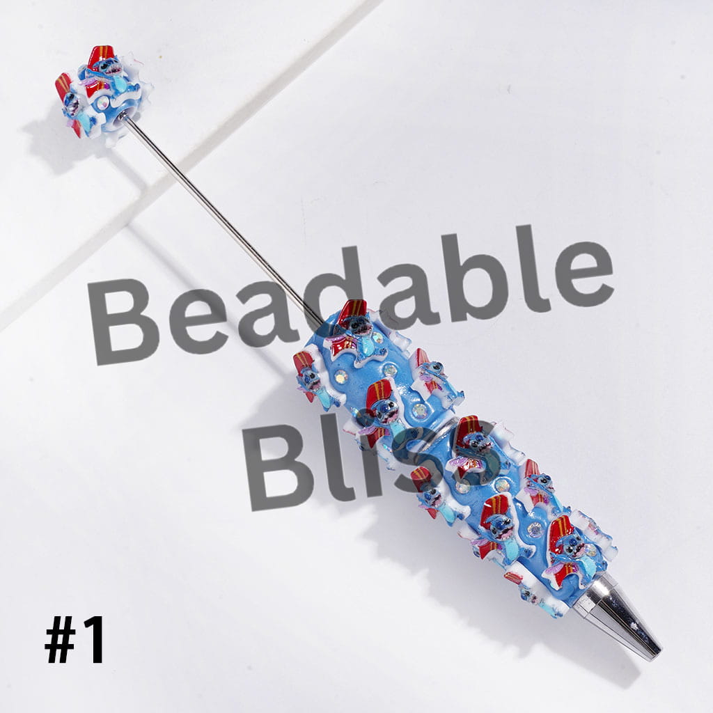 Monster Character Series and AB Rhinestone Beadable Clay Pens
