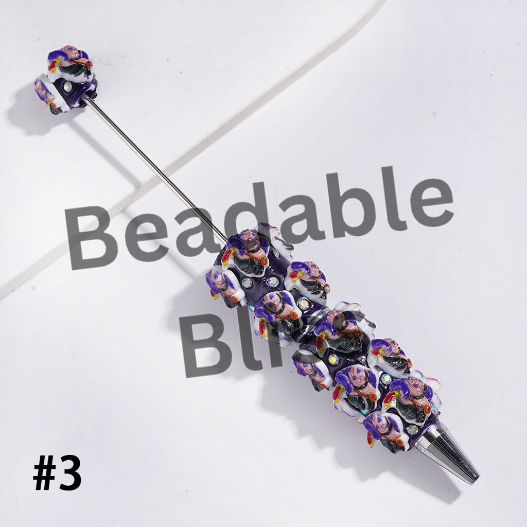 Monster Character Series and AB Rhinestone Beadable Clay Pens