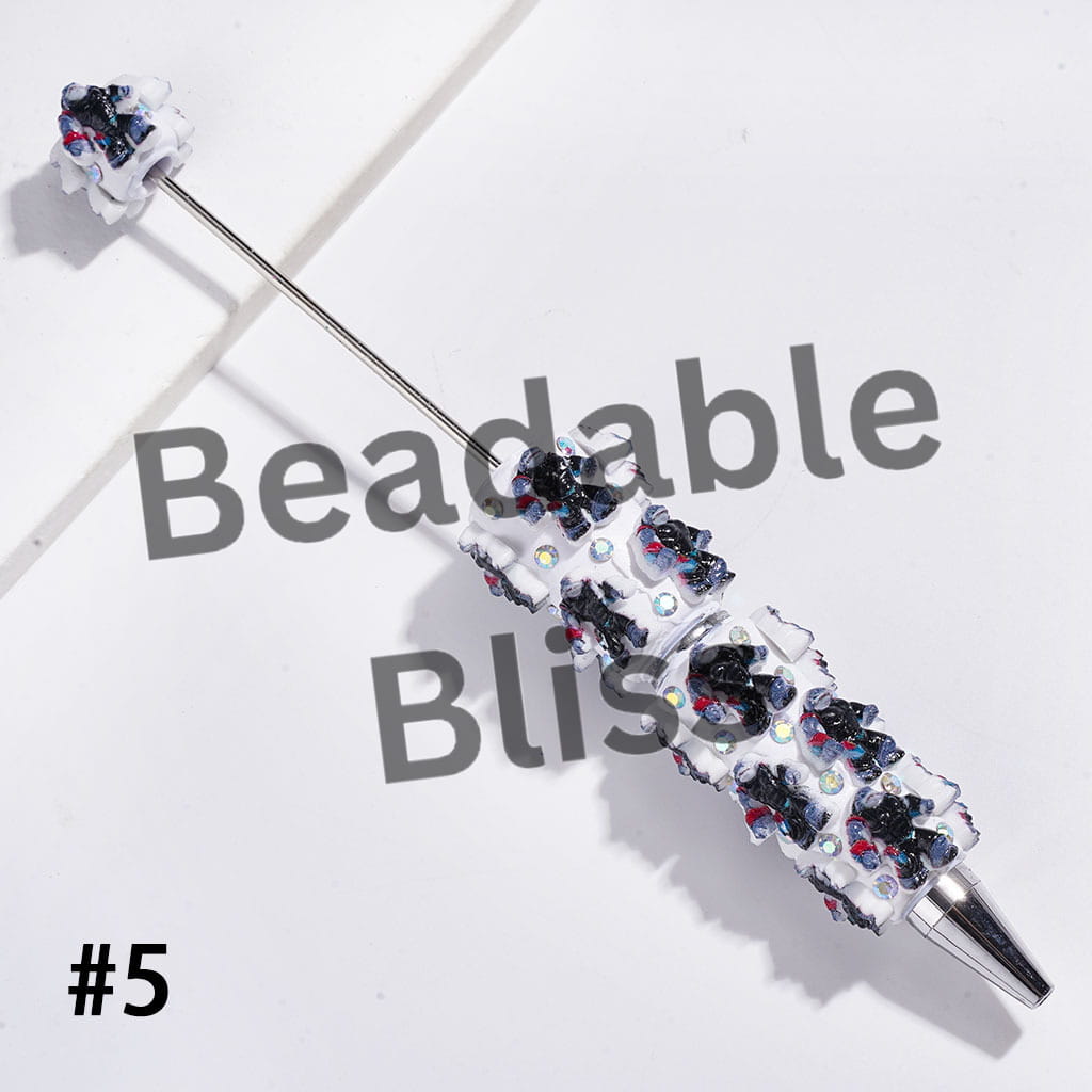 Monster Character Series and AB Rhinestone Beadable Clay Pens