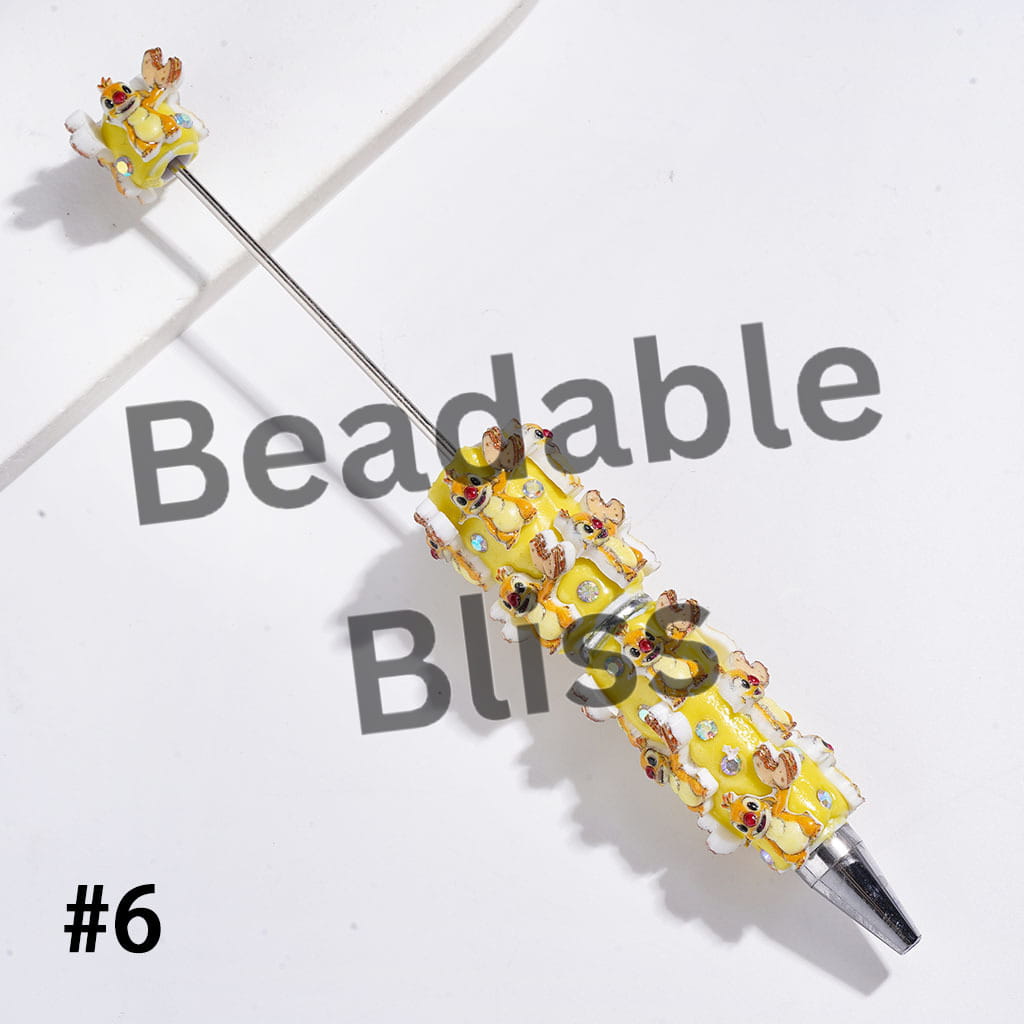 Monster Character Series and AB Rhinestone Beadable Clay Pens