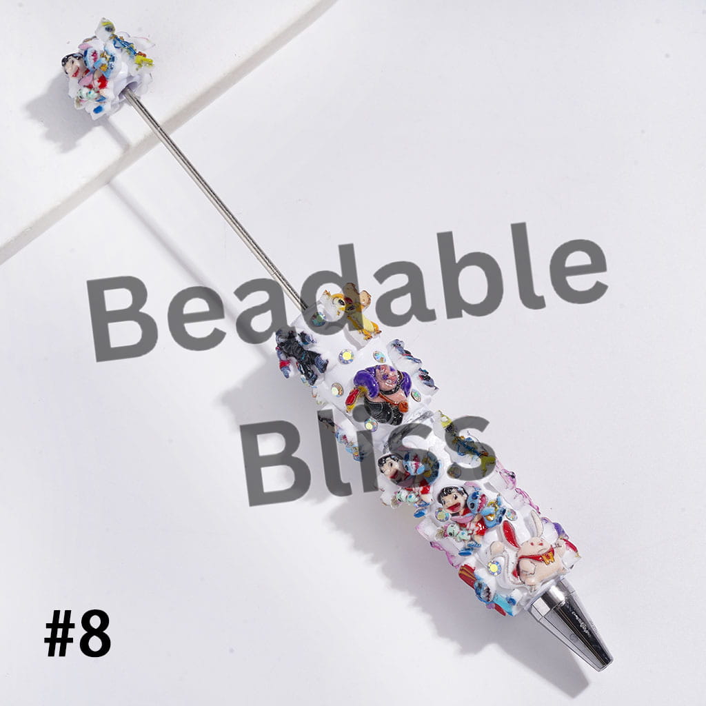 Monster Character Series and AB Rhinestone Beadable Clay Pens