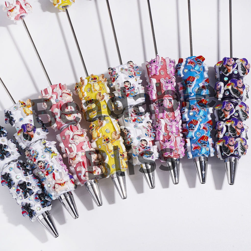 Monster Character Series and AB Rhinestone Beadable Clay Pens