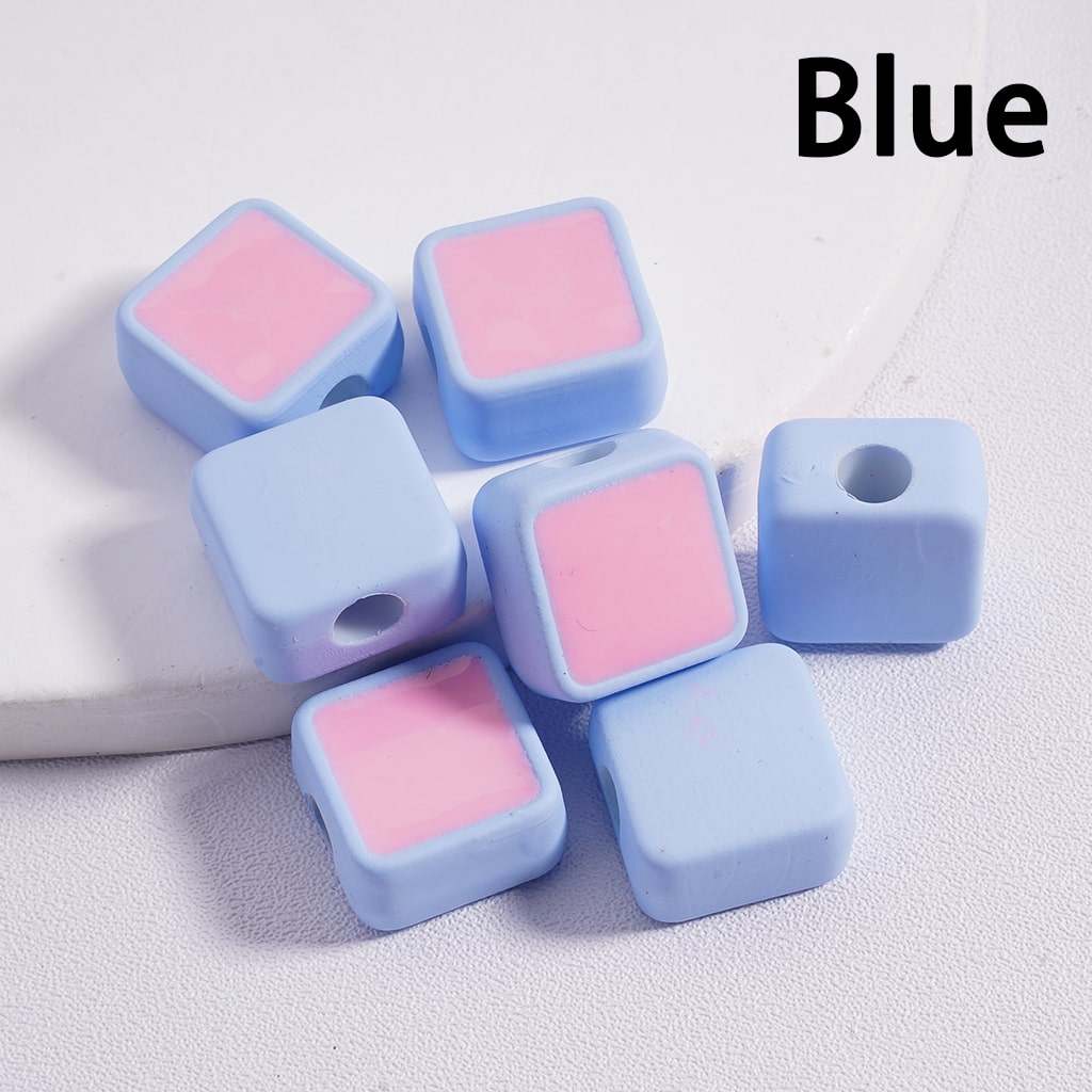 Acrylic Beads Mini Cute Square, Light Colors & Dark Colors, 13*13MM (Single Color is available for 200pcs(Whole Bag)Only)