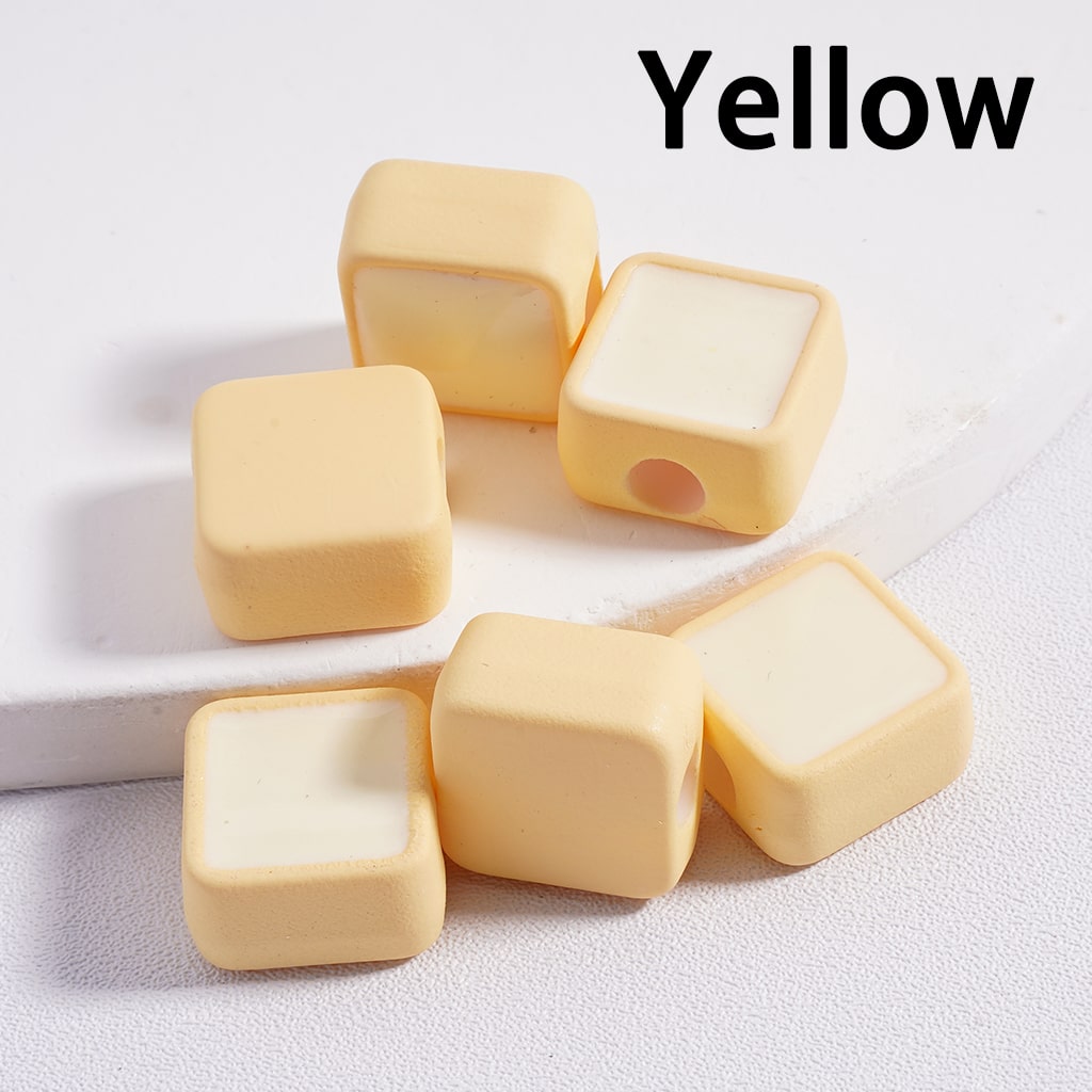 Acrylic Beads Mini Cute Square, Light Colors & Dark Colors, 13*13MM (Single Color is available for 200pcs(Whole Bag)Only)