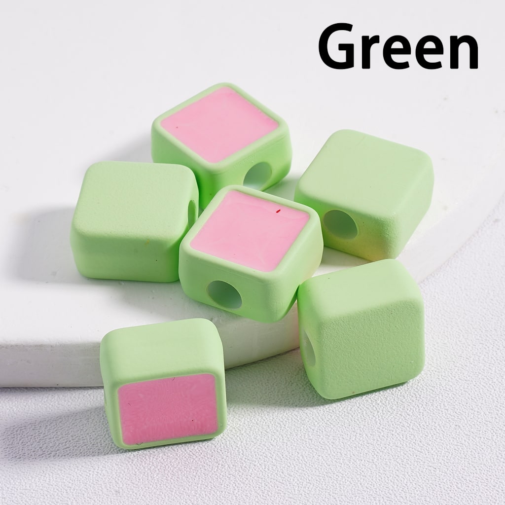 Acrylic Beads Mini Cute Square, Light Colors & Dark Colors, 13*13MM (Single Color is available for 200pcs(Whole Bag)Only)