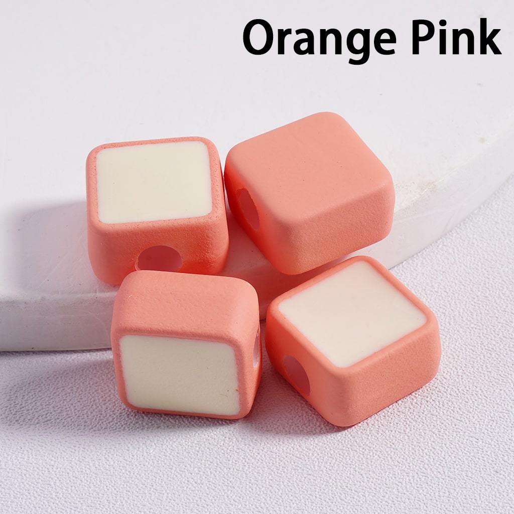 Acrylic Beads Mini Cute Square, Light Colors & Dark Colors, 13*13MM (Single Color is available for 200pcs(Whole Bag)Only)