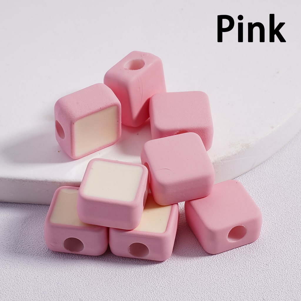 Acrylic Beads Mini Cute Square, Light Colors & Dark Colors, 13*13MM (Single Color is available for 200pcs(Whole Bag)Only)