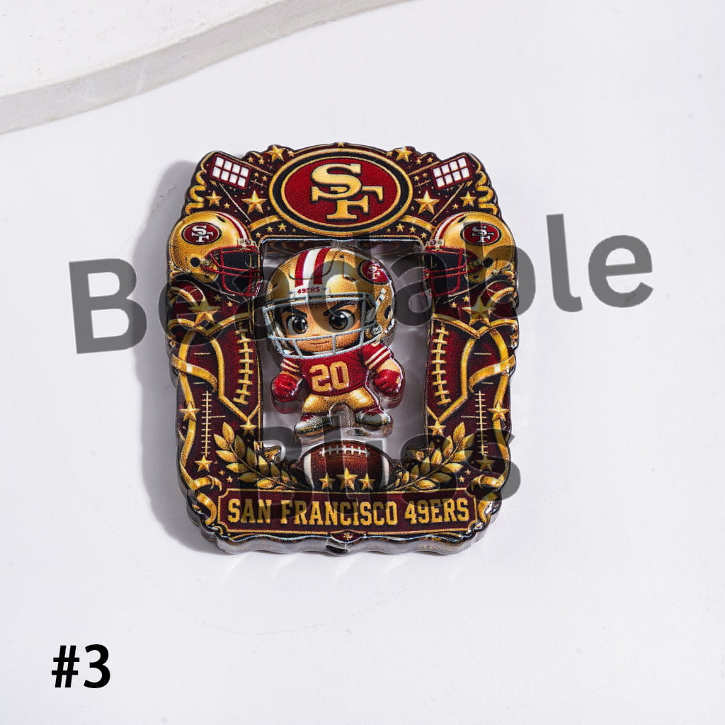 Acrylic Beads American Football Team Collection Set, Hollowed Square Photo Frame and Athlete Pieces