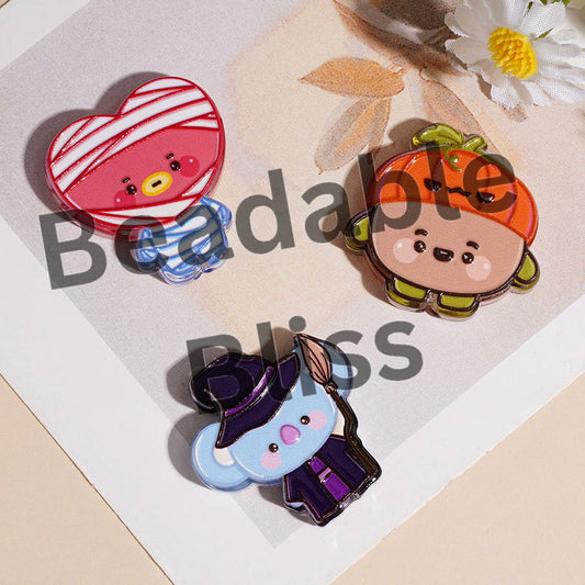 Acrylic Beads Korea Boy Group Image Series, Cartoon Style, Semi-Clear, Random Mix