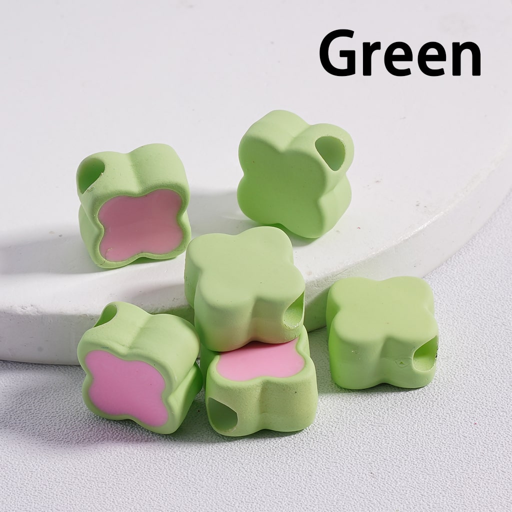 Acrylic Beads Mini Cute Four Leaf Clover , Light Colors & Dark Colors, 12*12MM (Single Color is available for 200pcs(Whole Bag)Only)