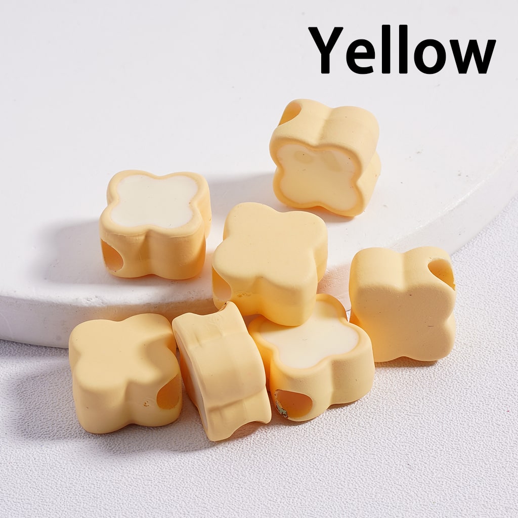 Acrylic Beads Mini Cute Four Leaf Clover , Light Colors & Dark Colors, 12*12MM (Single Color is available for 200pcs(Whole Bag)Only)