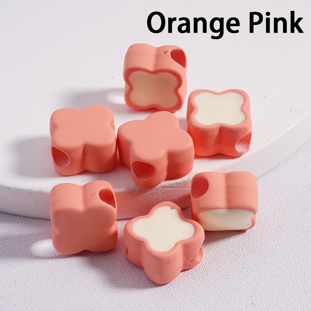 Acrylic Beads Mini Cute Four Leaf Clover , Light Colors & Dark Colors, 12*12MM (Single Color is available for 200pcs(Whole Bag)Only)