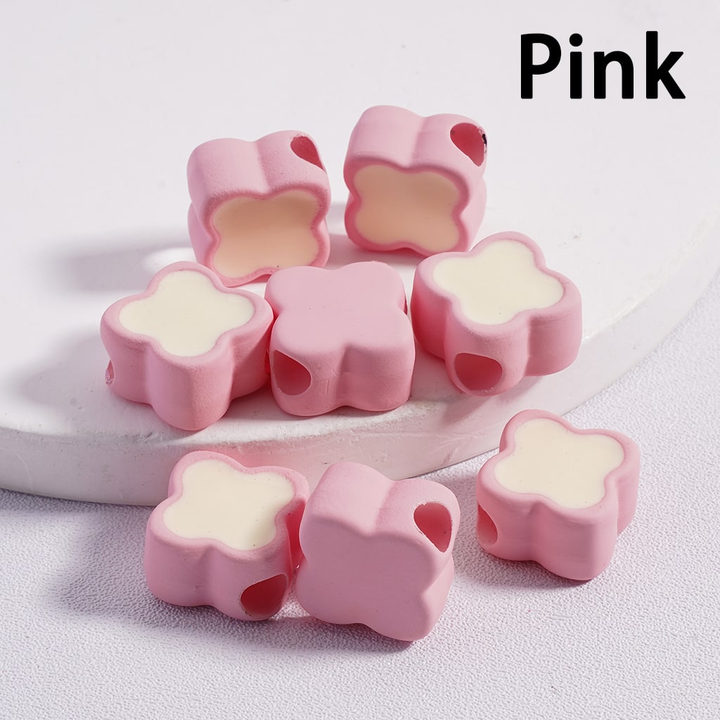 Acrylic Beads Mini Cute Four Leaf Clover , Light Colors & Dark Colors, 12*12MM (Single Color is available for 200pcs(Whole Bag)Only)