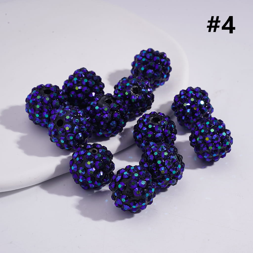 Bling Bling Sparkling Beads with Acrylic Rhinestones, 16mm