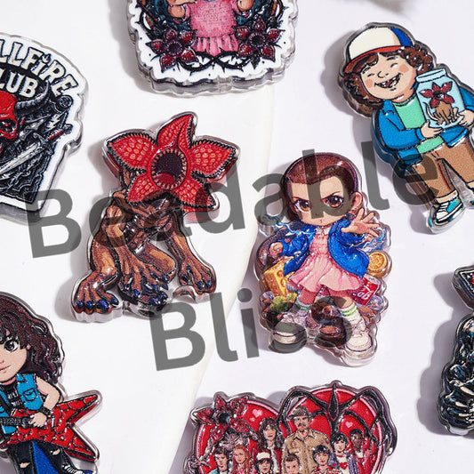 Acrylic Beads Strange World Character Series in Horror Style, Random Mix