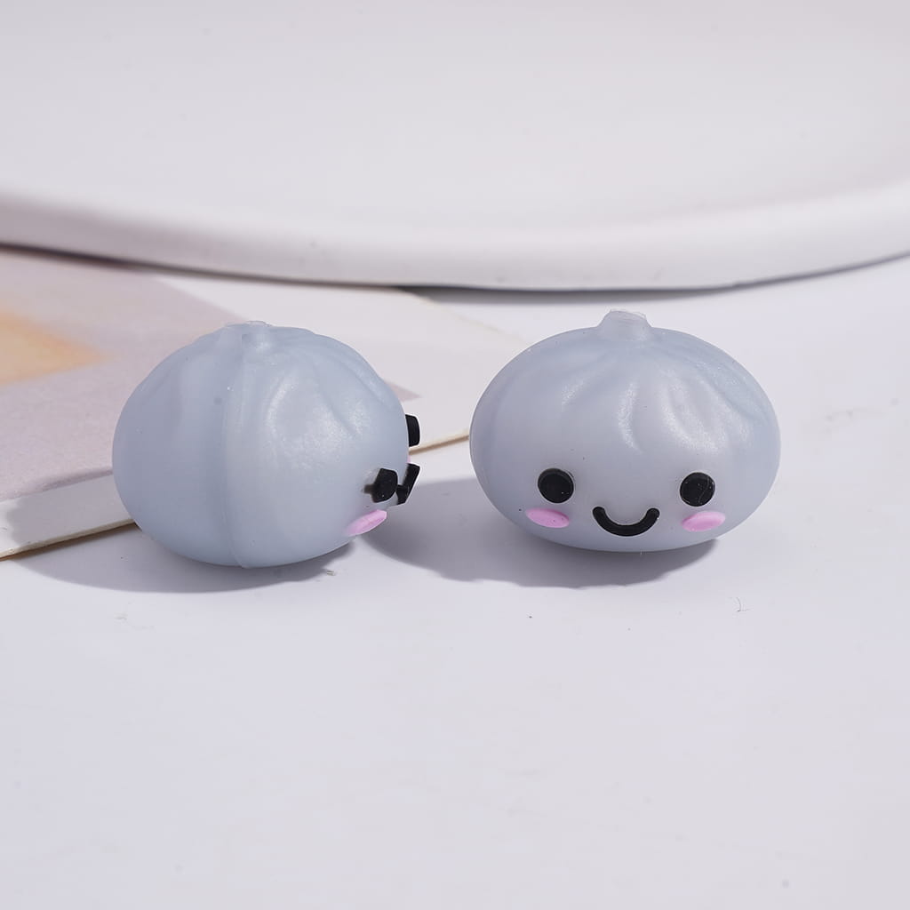Silicone Focal Beads 3D Dumpling in Various Colors, Traditional Chinese Food Baozi