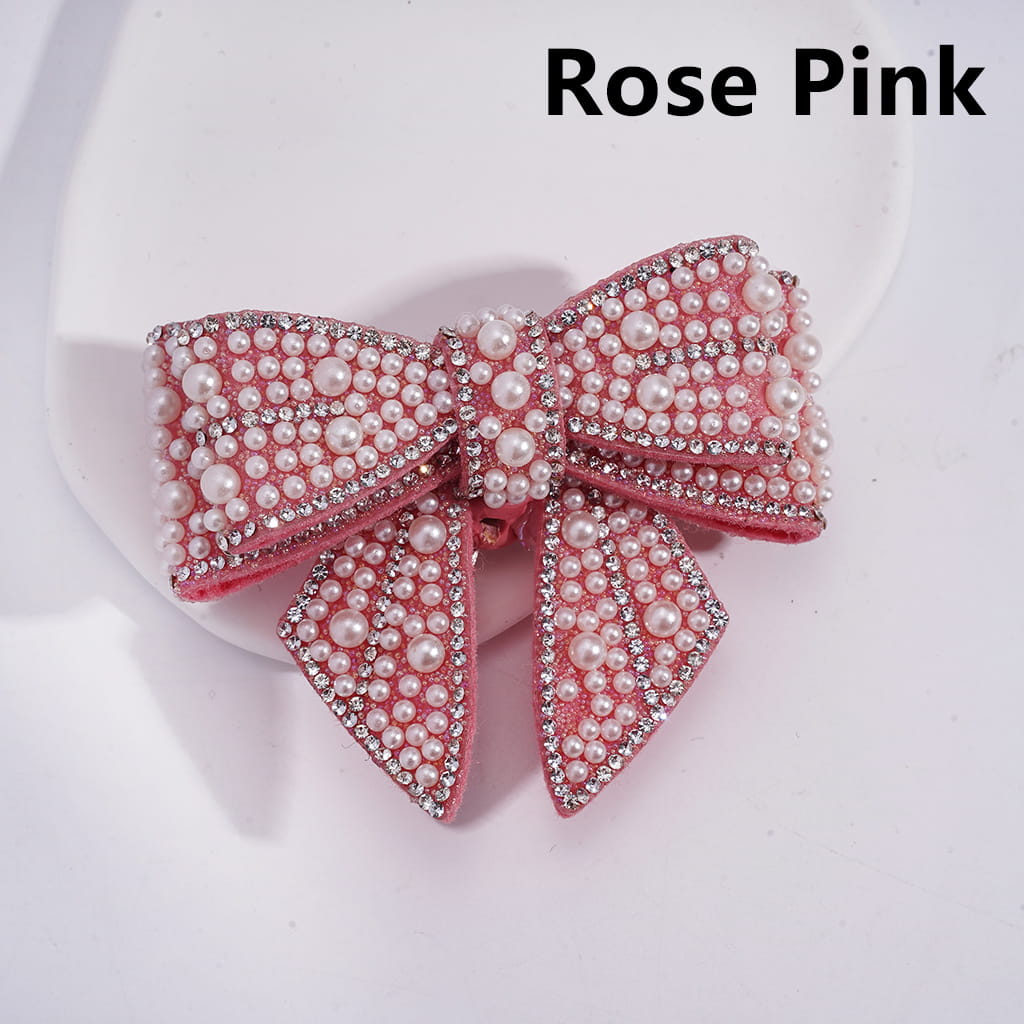 Clay Beads w Alloy Rhinestones Butterfly, Fabric Bowknot w White Pearls Clear Rhinestones Iridescent Bubble Balls Wrap Tape, 65*103MM, Multi-Color