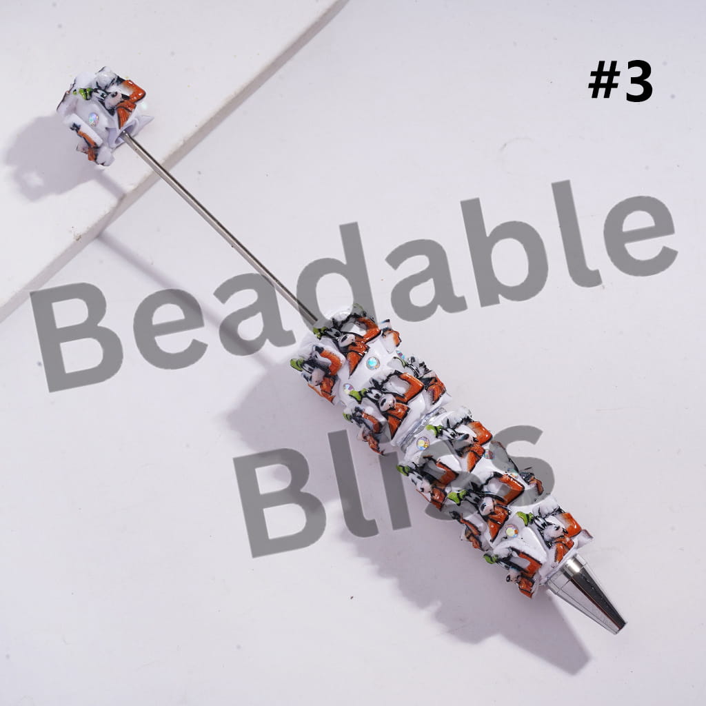 Beadable Clay Pens with Classic Animation Family Animal Character Series and AB Rhinestones
