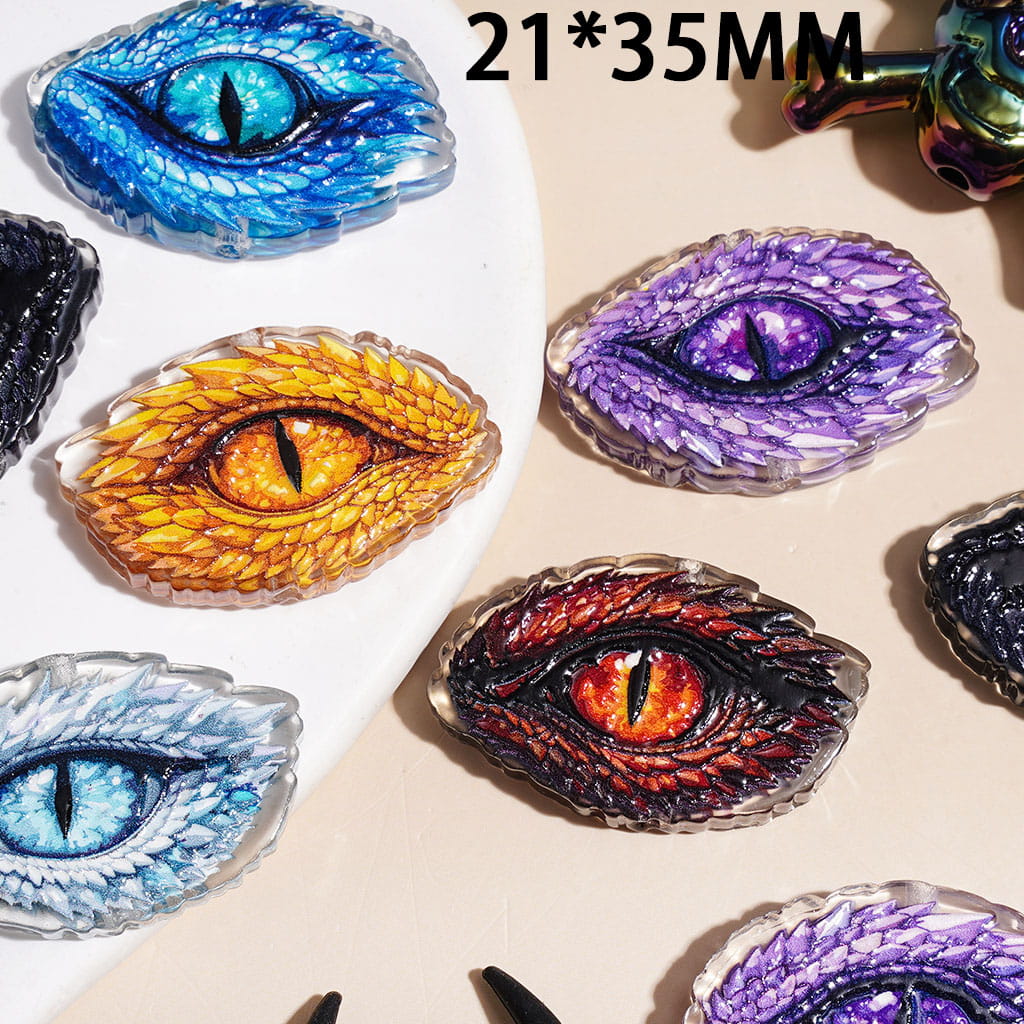 Acrylic Beads Evil Eyes Halloween Theme, 21*35MM Multi-Color Random Mix