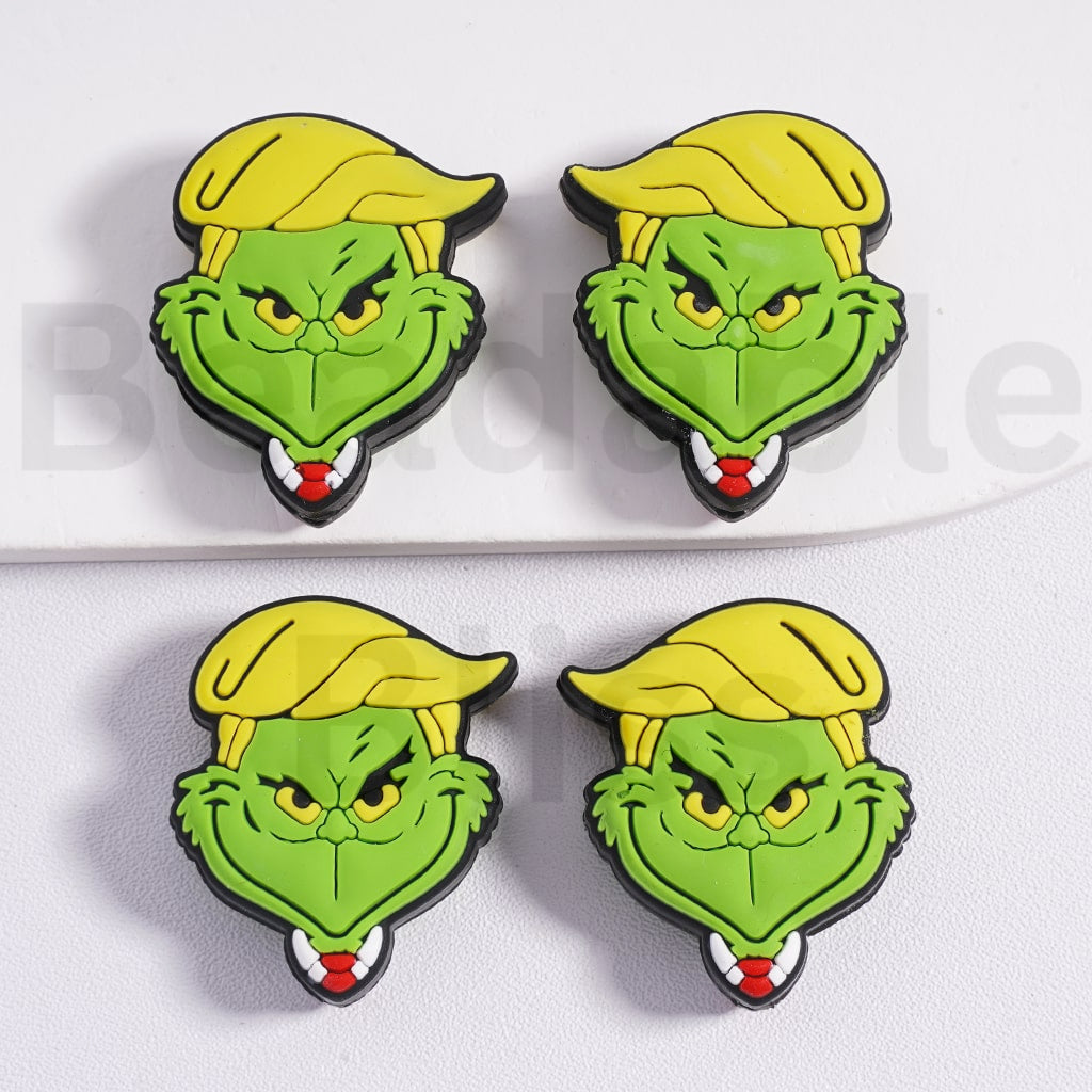 Silicone Focal Beads Christmas Green Monster Grinc Series